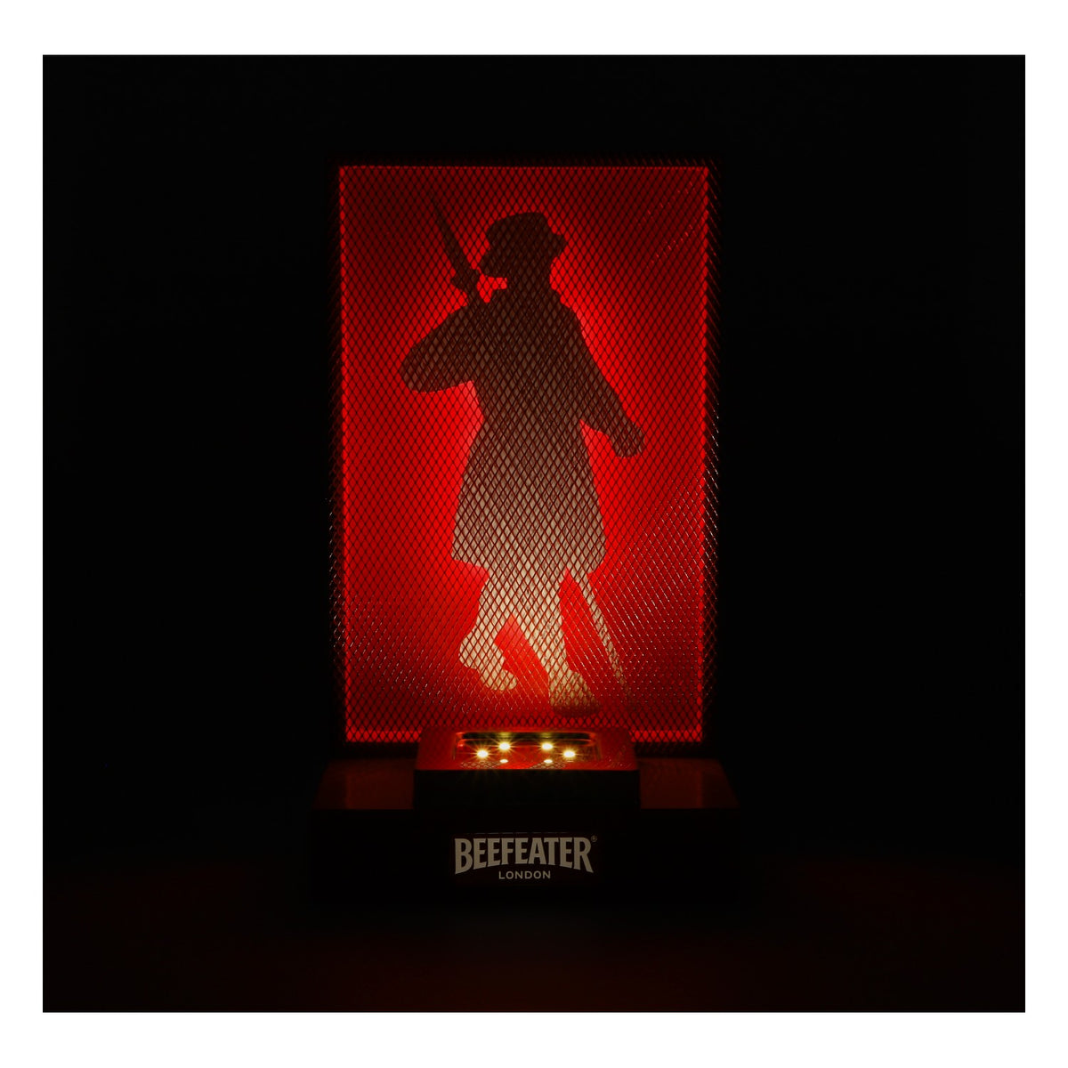 Présentoir à bouteille LED « Beefeater Gin Glorifier » avec grille en aluminium, batterie et bloc d'alimentation – Vue 6