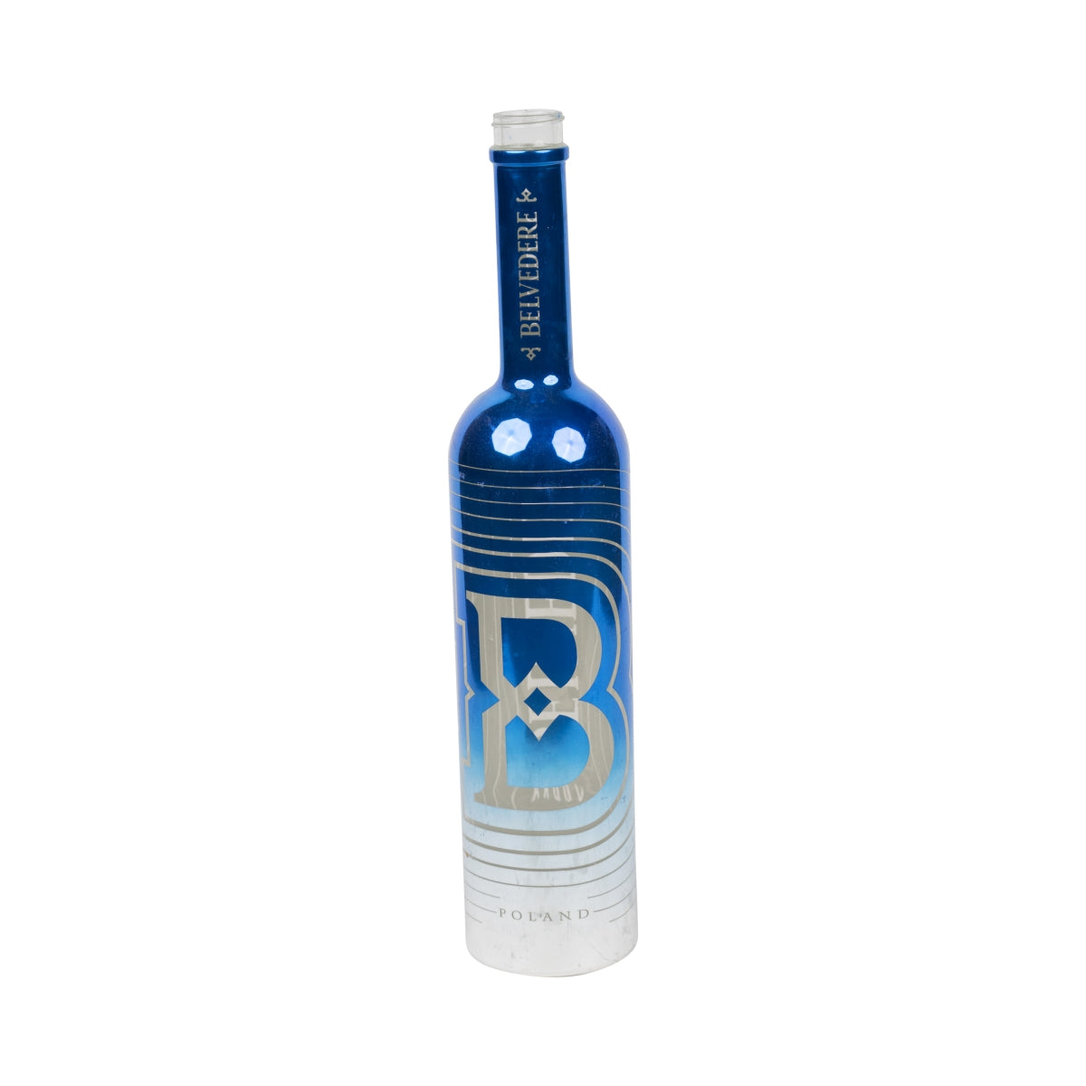 Bouteille de vodka Belvedere 1,75 l VIDE LED bleue édition « B » d'occasion pour bricolage lampe – Vue 2