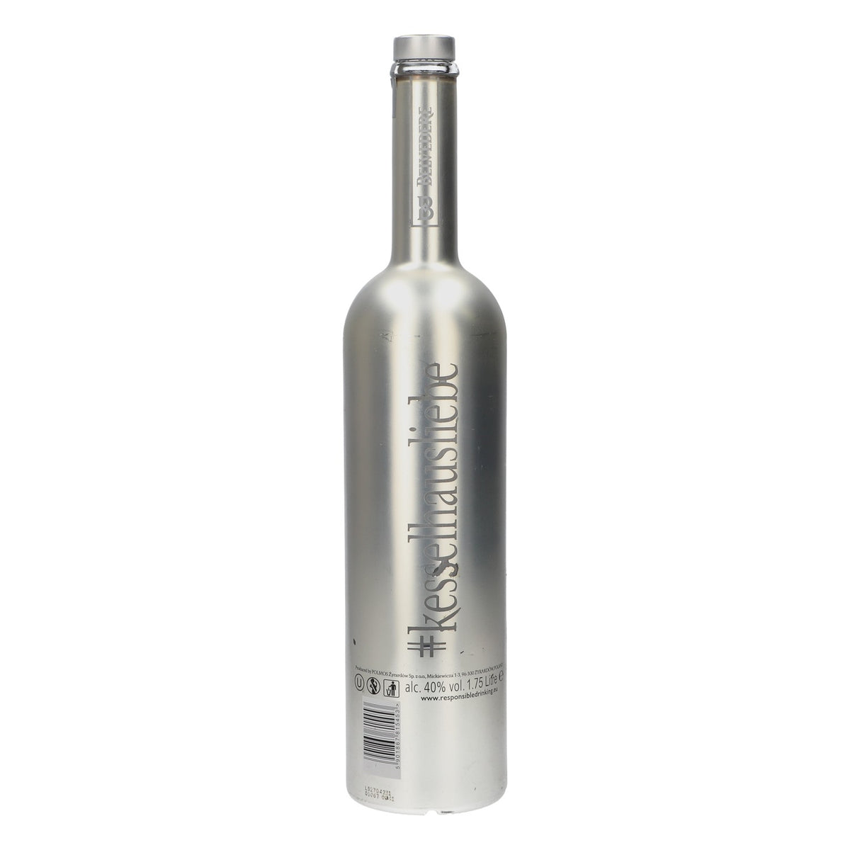 Bouteille de présentation Belvedere Vodka 1,75 l, bouteille vide « Chrome Edition » avec LED, d'occasion – Vue 3