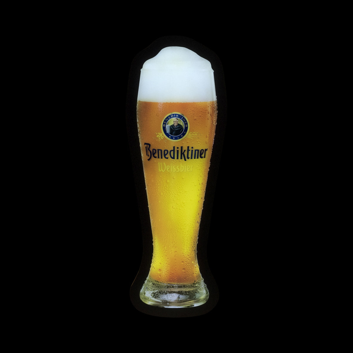 Bière bénédictine Enseigne lumineuse Bière blanche Verre LED Panneau mural Décoration lumineuse – Vue 2