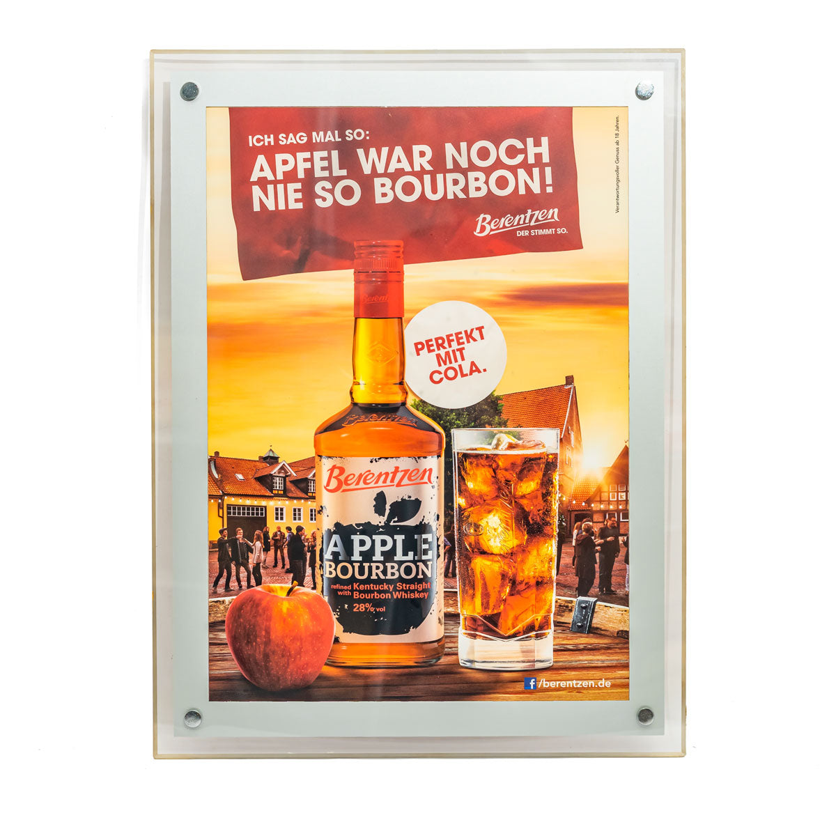 Enseigne lumineuse LED Berentzen Likör 51 x 39 cm, bloc d'alimentation inclus, encadrée A3 – Vue 2