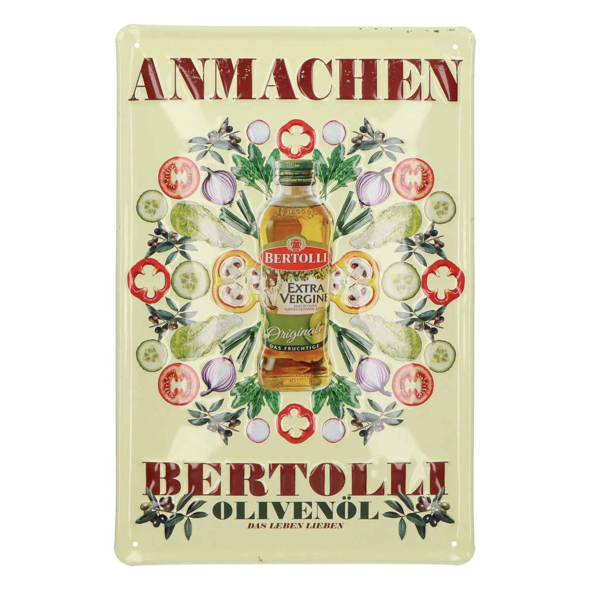 Bertolli Plaque en tôle Plaque murale Décoration Panneau publicitaire 30x20 cm Toile Occasion