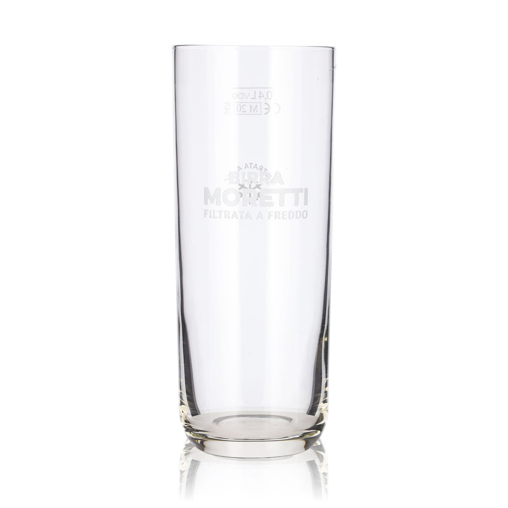 Verre à bière Birra Moretti, verre de 0,4 l, logo blanc, verre à bière Willibecher