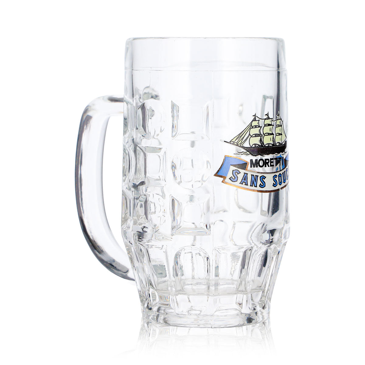 Verre à bière Birra Moretti, chope de 0,2 l, motif en relief « Sans Souci » – Vue 3