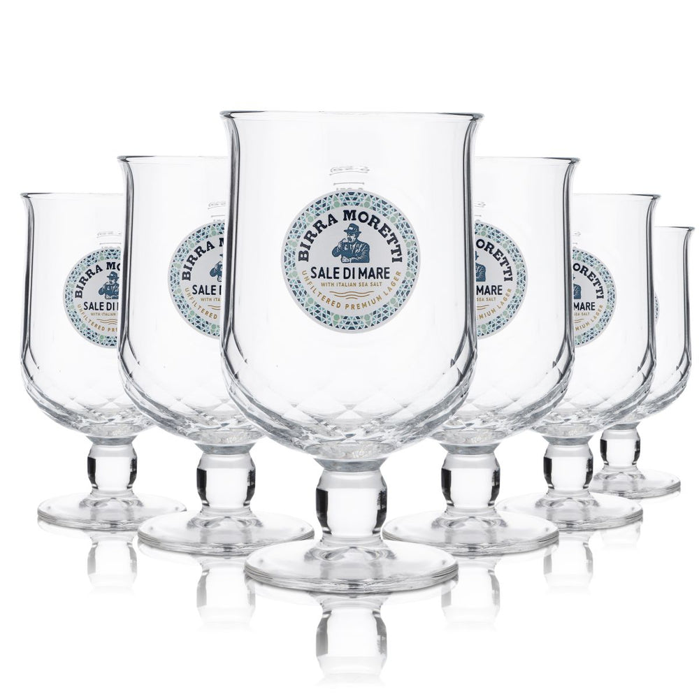 Birra Moretti verre 0,25l verre de coupe tulipe champignon Sale di Mare édition spéciale verres