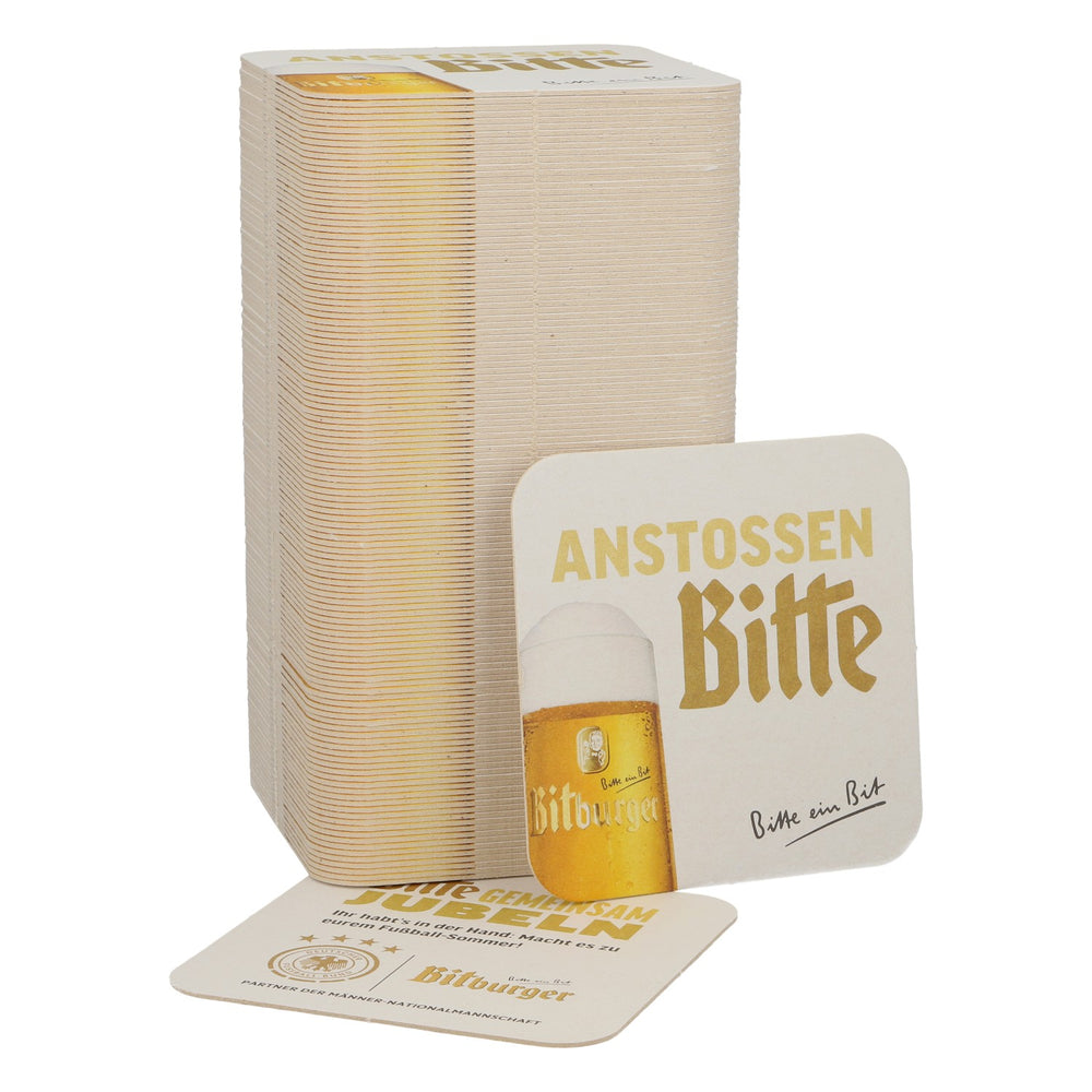 Bière Bitburger, sous-verre, édition spéciale DFB, neuf, beige