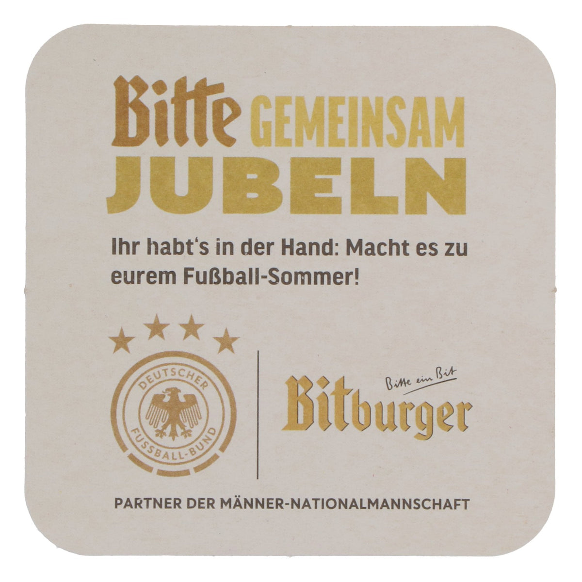 Bière Bitburger, sous-verre, édition spéciale DFB, neuf, beige – Vue 4