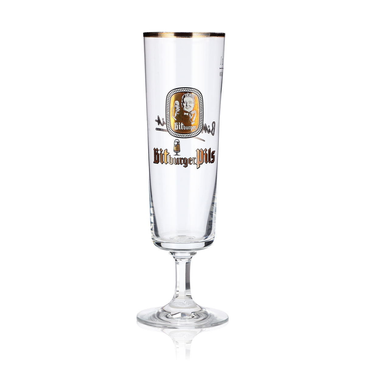Verre à bière Bitburger 0,2 l, forme tulipe, bord doré, verre à bière Rastal, verre à pied