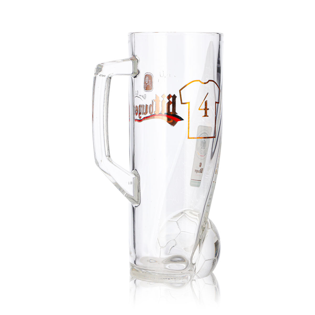 Verre à bière Bitburger 0,4 l, chope DFB Premium sans alcool, numéro de maillot 4 – Vue 5