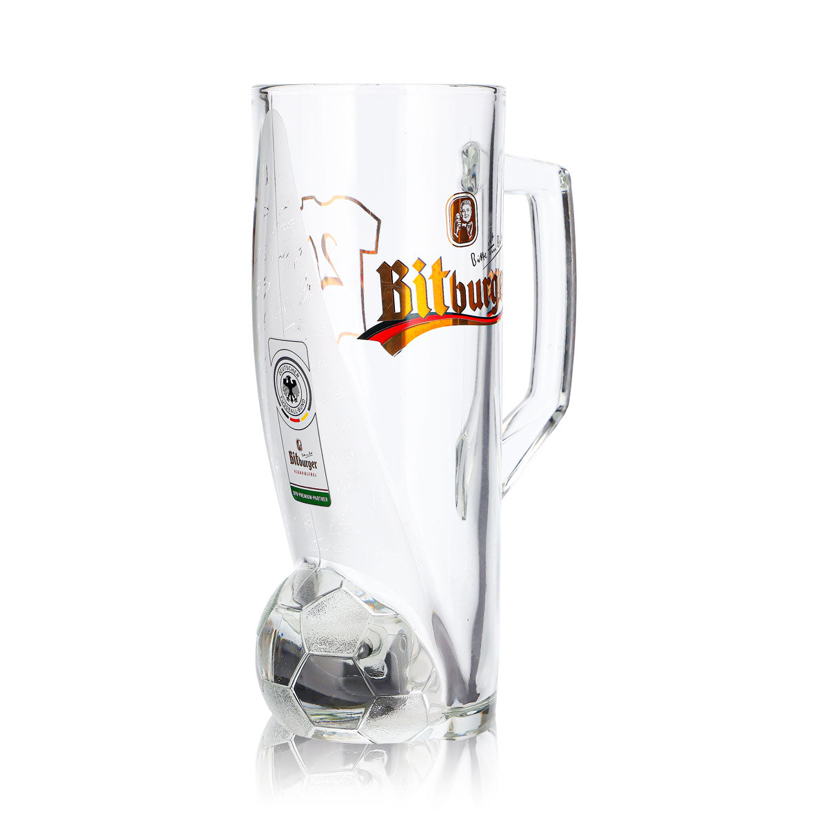 Verre à bière Bitburger 0,4 l, chope DFB Premium sans alcool, numéro de maillot 2 – Vue 3