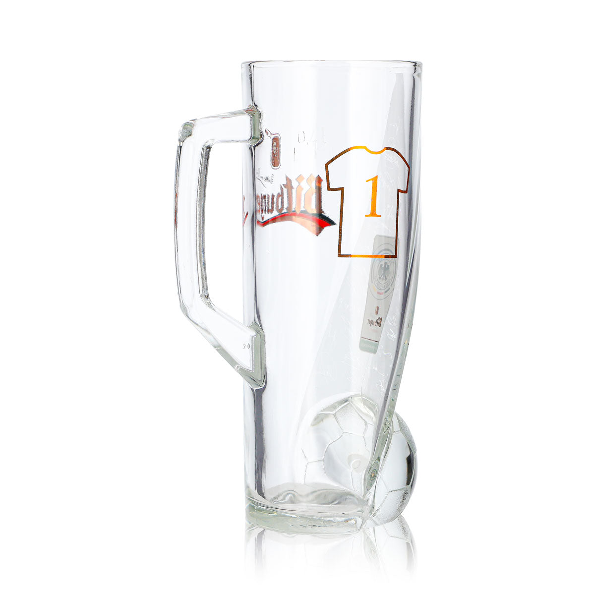 Verre à bière Bitburger 0,4 l, chope DFB Premium sans alcool, numéro de maillot 1 – Vue 5