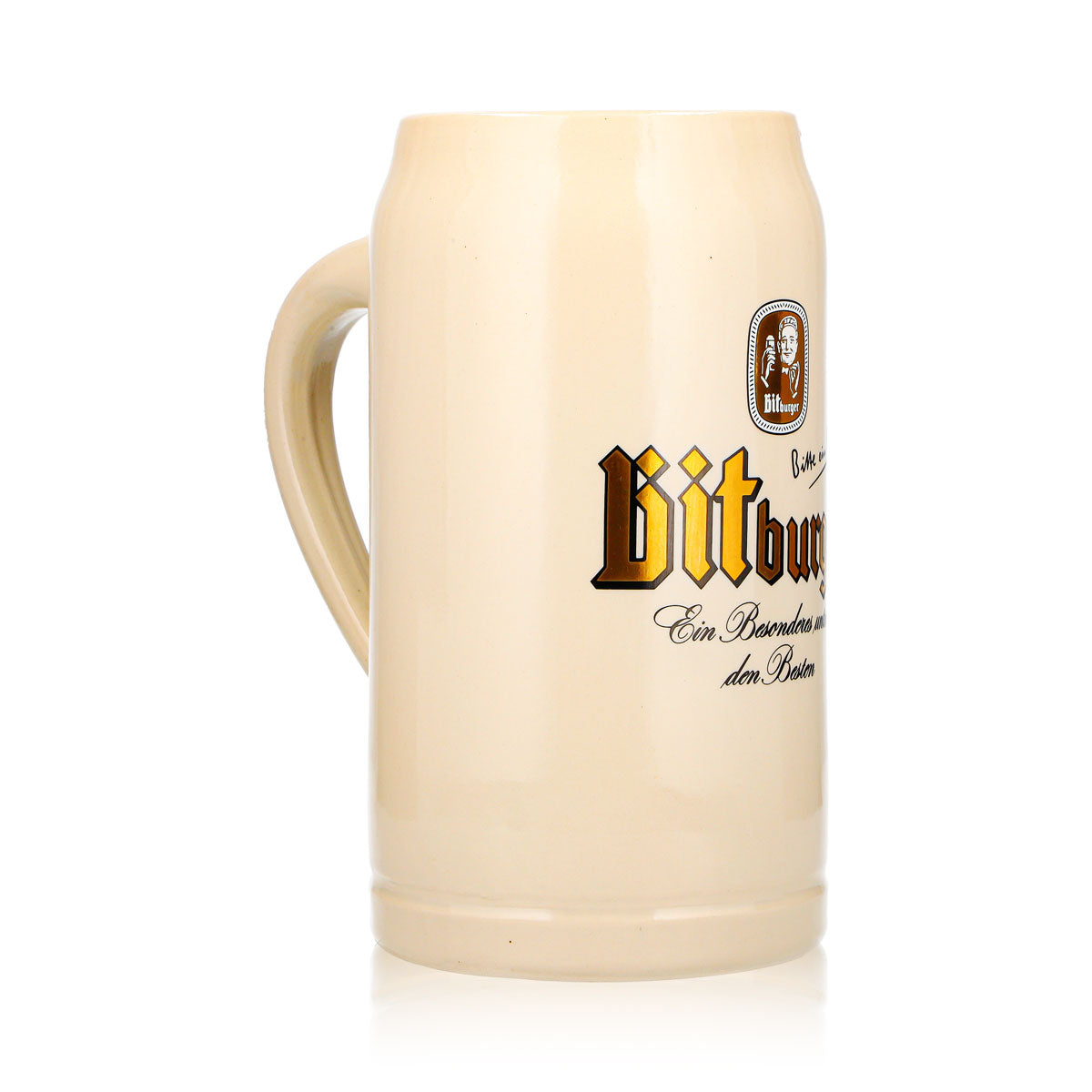 Verre à bière Bitburger 1 l, chope en terre cuite Sahm, chopes bavaroises – Vue 3