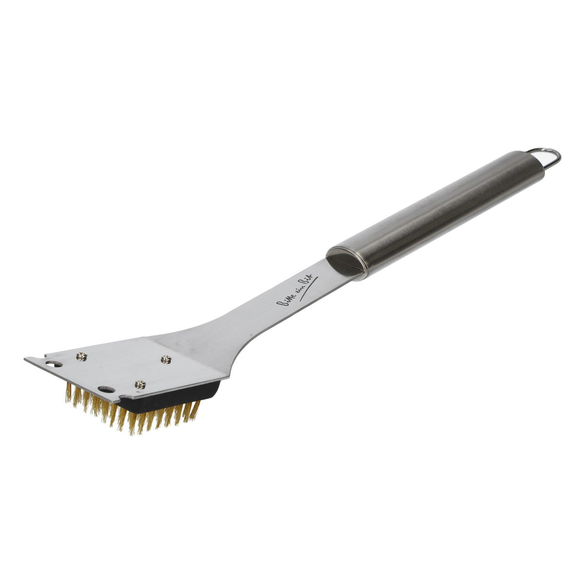 Brosse à barbecue Bitburger en acier inoxydable, 41 cm, avec gravure « Bitte ein Bit »