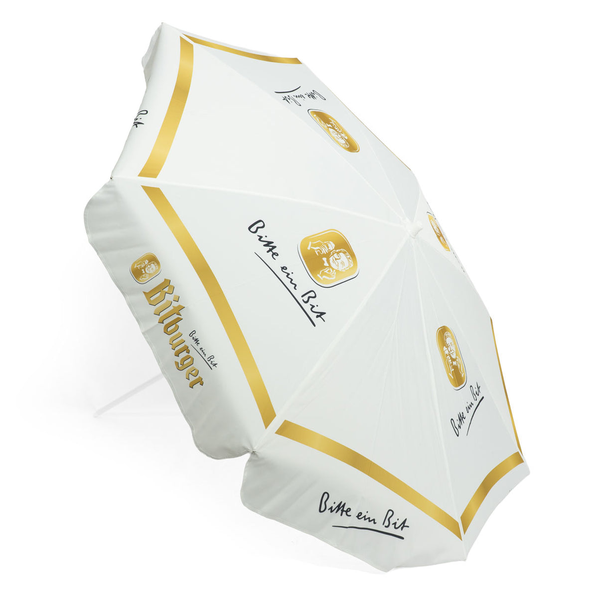 Parasol pliant Bitburger Bier Parasol de plage Protection solaire Blanc 2 m Ø