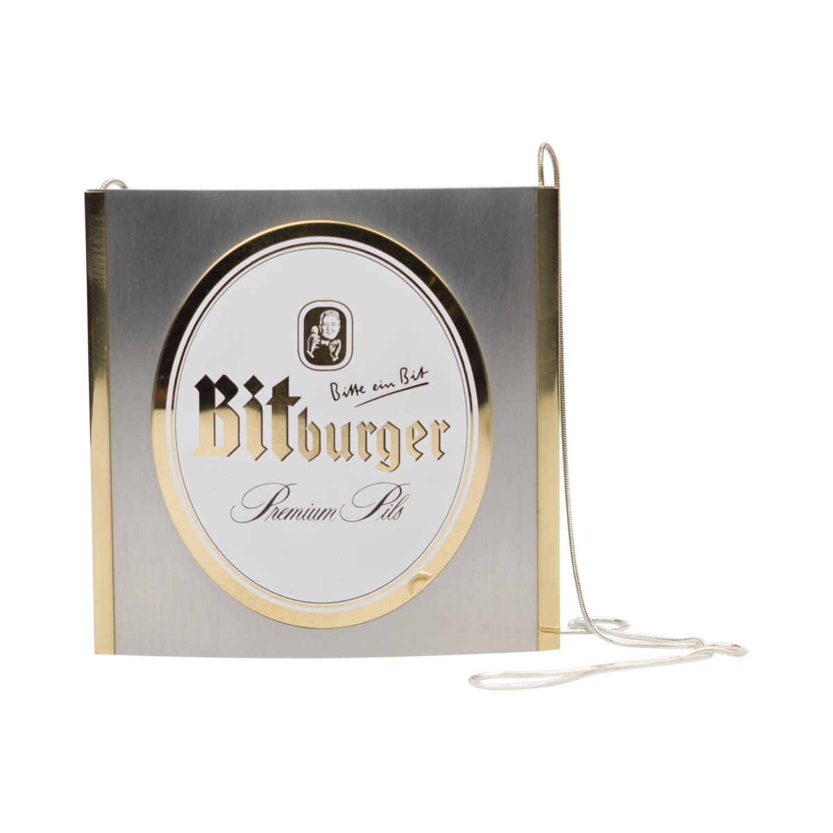 Panneau métallique pour robinet à bière Bitburger avec chaîne, pour bar ou restaurant