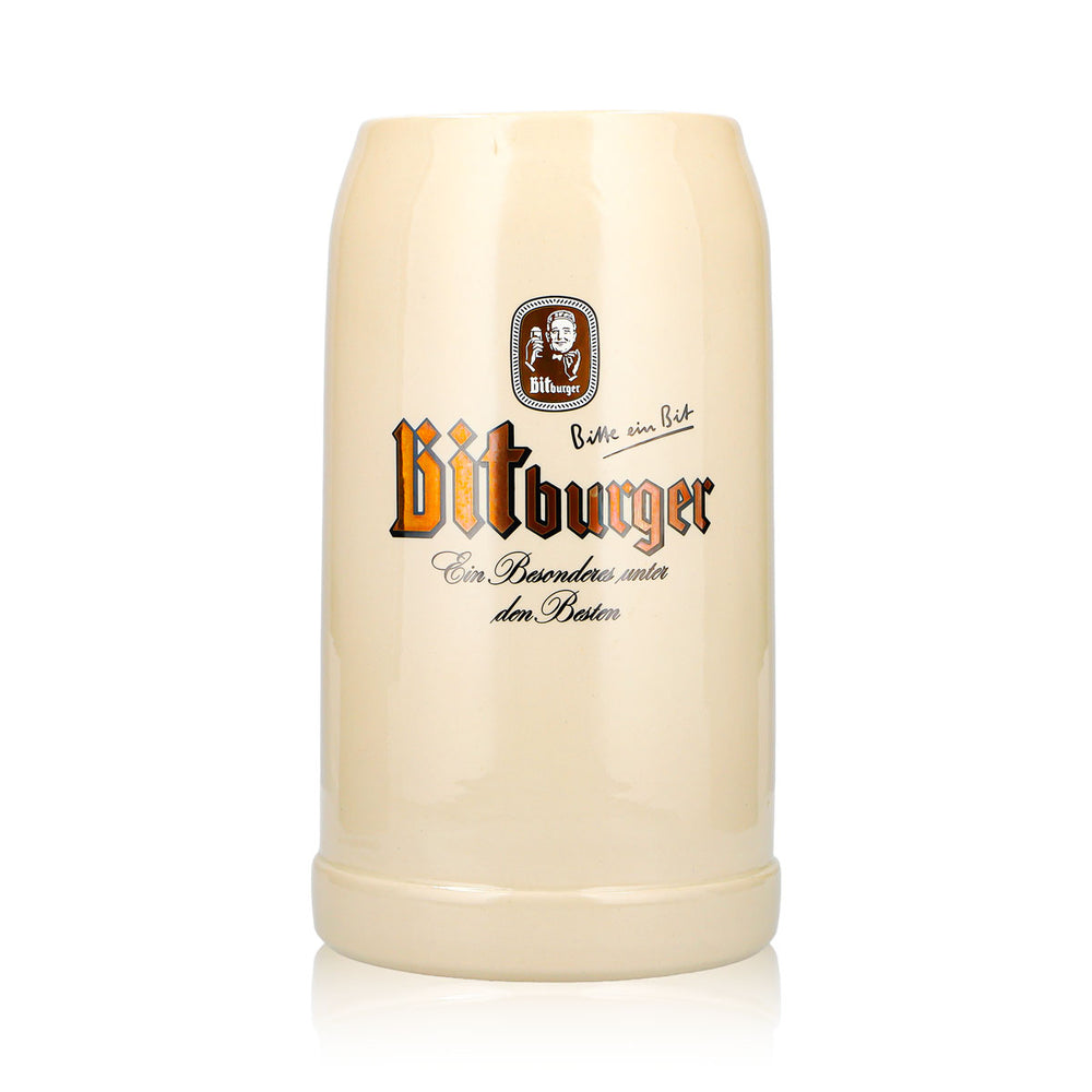 Chope de bière Bitburger 3 l XXXL en faïence, brasserie Seidel