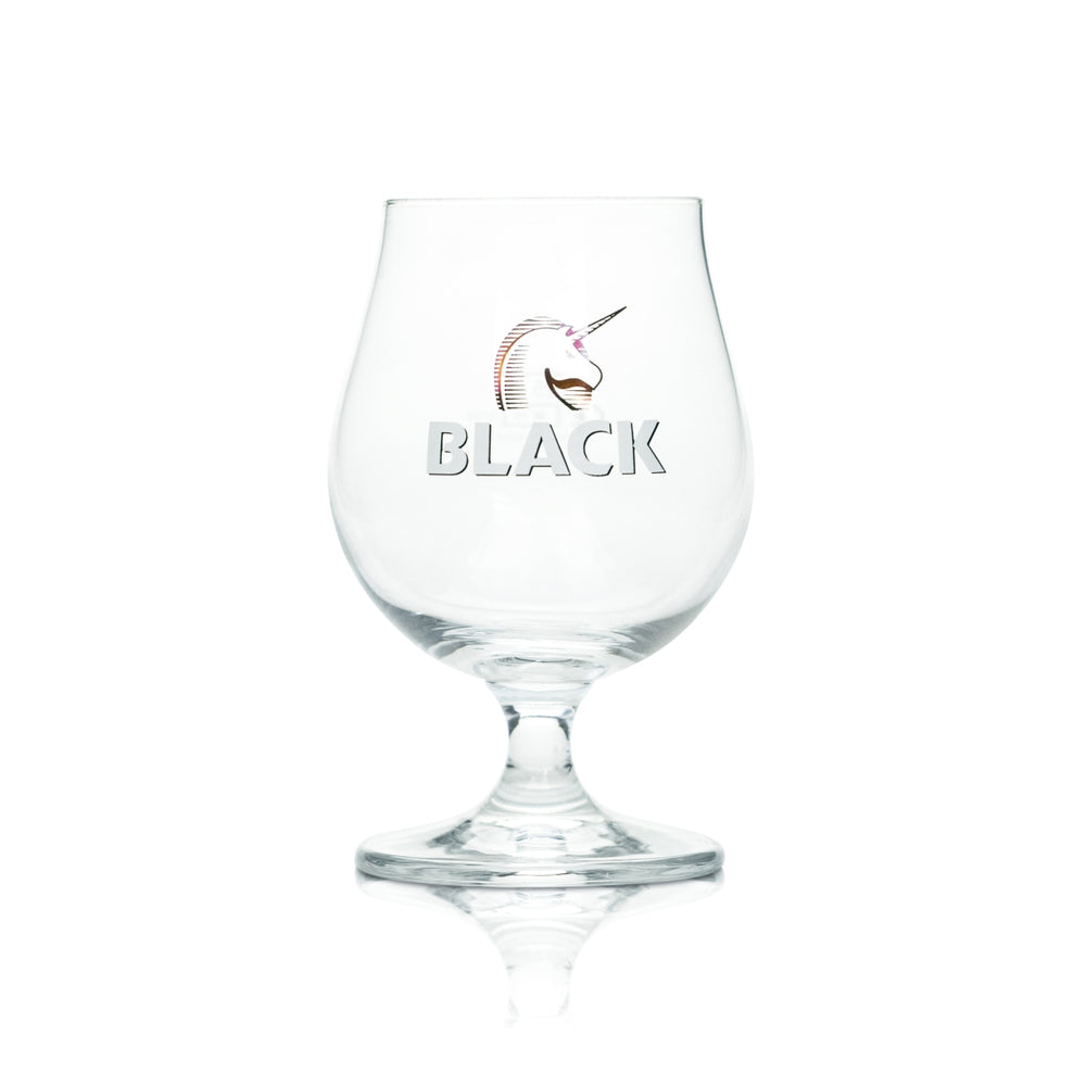 Verre à bière noir 0,25 l, verre cul-de-poule, tulipe, licorne, brasserie