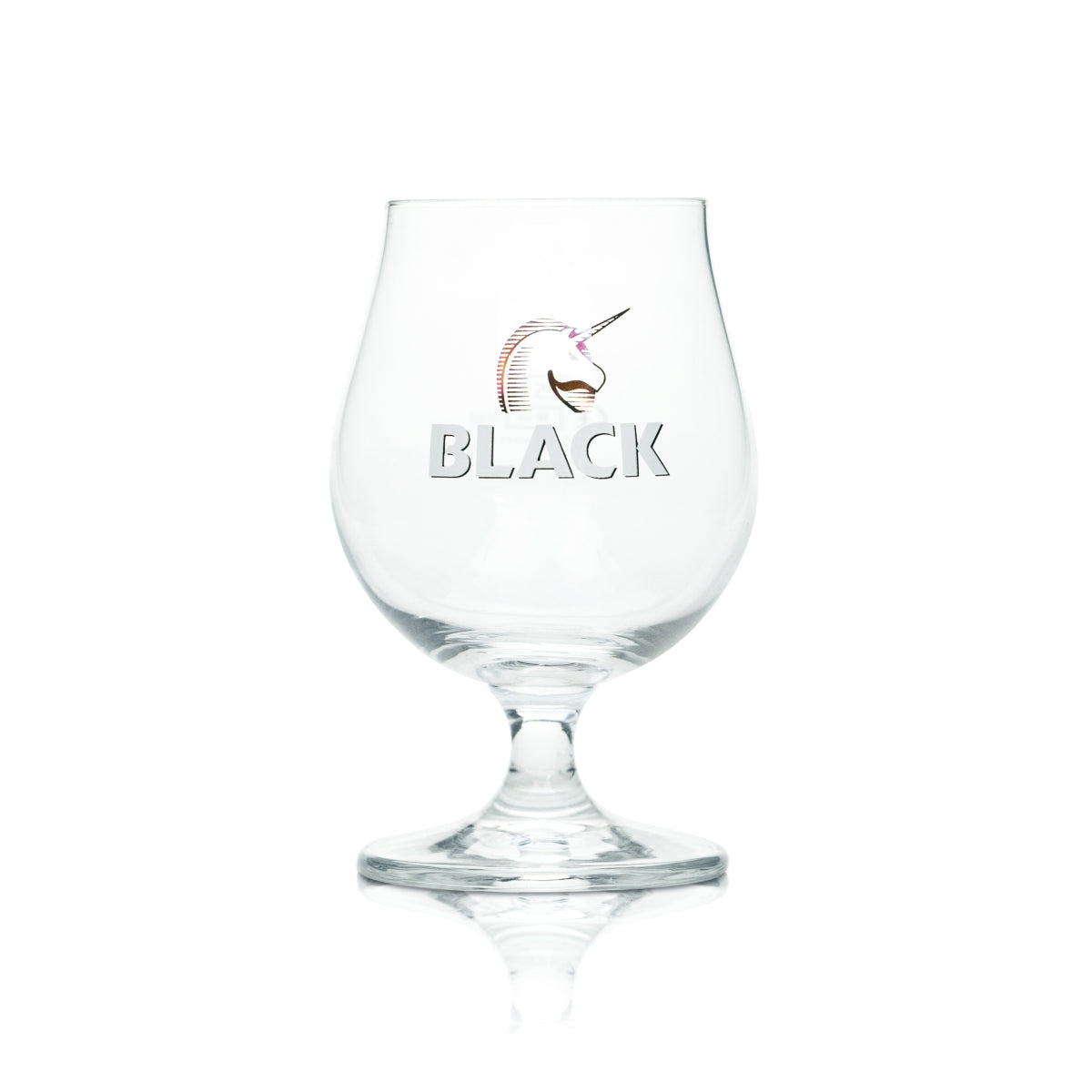 Verre à bière noir 0,25 l, verre cul-de-poule, tulipe, licorne, brasserie