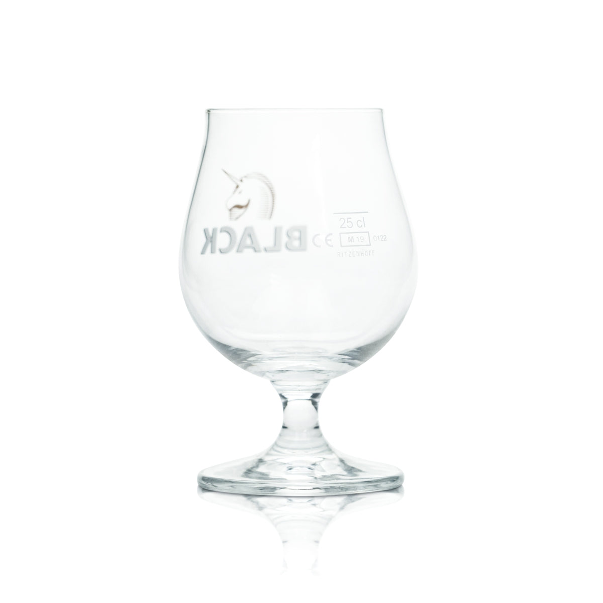 Verre à bière noir 0,25 l, verre cul-de-poule, tulipe, licorne, brasserie – Vue 2
