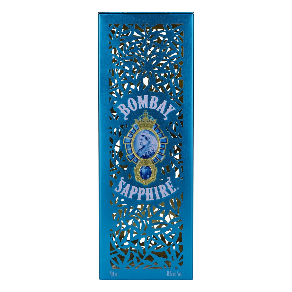 Boîte en métal pour bouteille de gin Bombay Sapphire, décoration de cuisine, 700 ml, bleu – Vue 2