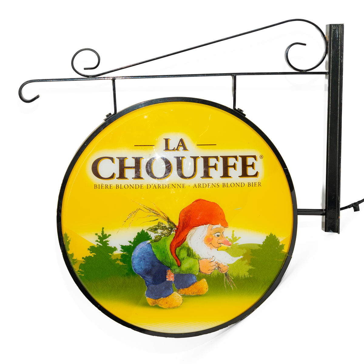 Brasserie D'Achouffe Enseigne lumineuse avec support mural noir – Vue 4