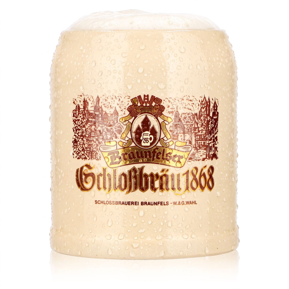 Verre à bière Braunfelser 0,25 l, chope en terre cuite Schloßbräu 1868
