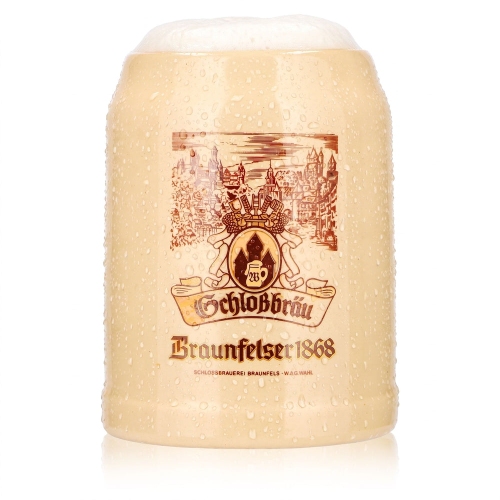 Verre à bière Braunfelser 0,25 l, chope en terre cuite Schloßbräu Sahm