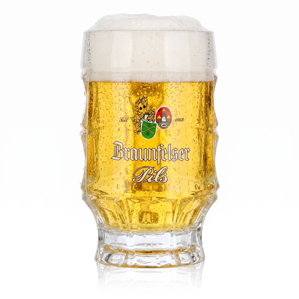 Verre à bière Braunfelser, chope, verre à bière, chopes de bière, 0,25 l, Pils, en relief