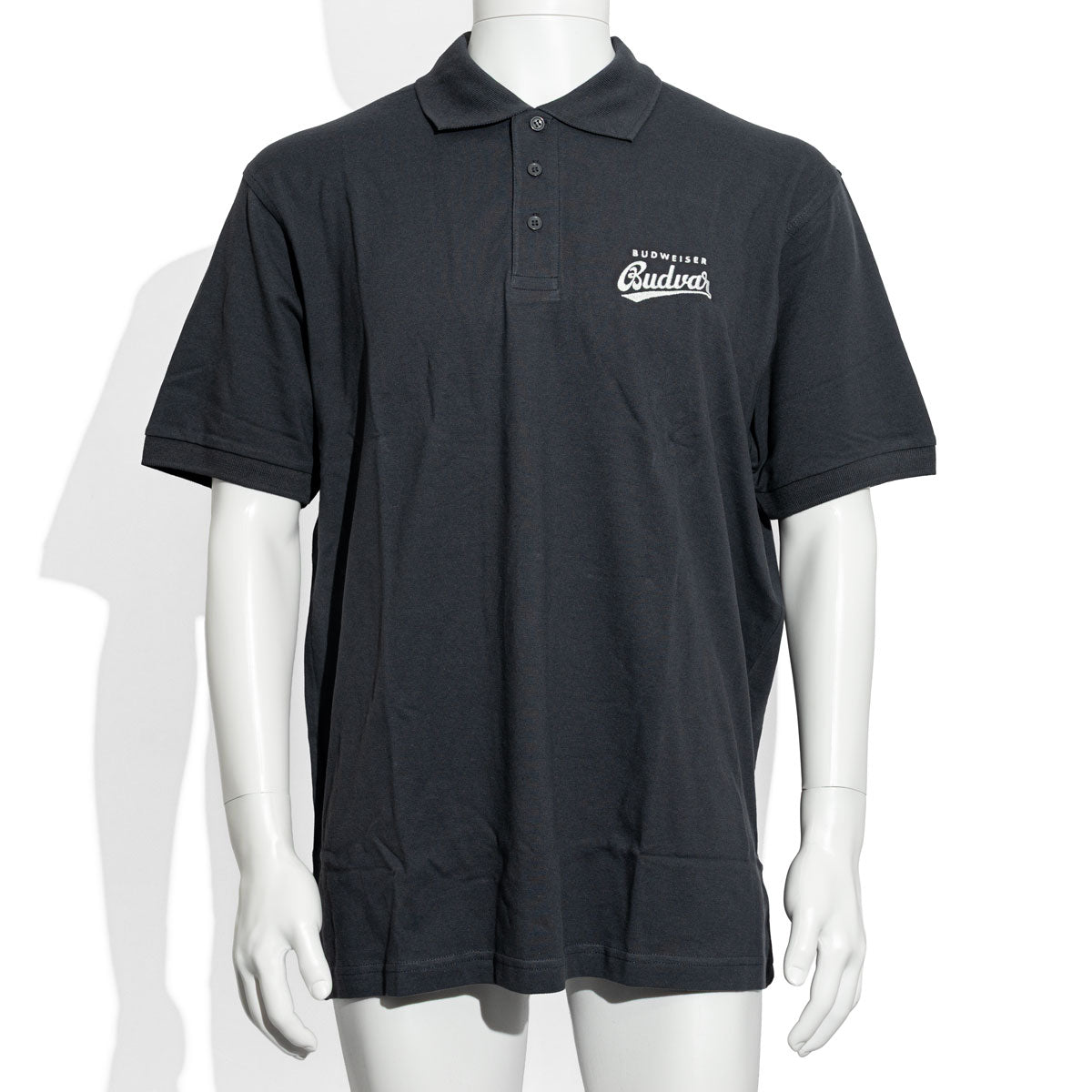 Chemise polo Budweiser taille XL Chemise de serveur Chemise de service Unisexe Gris/Noir