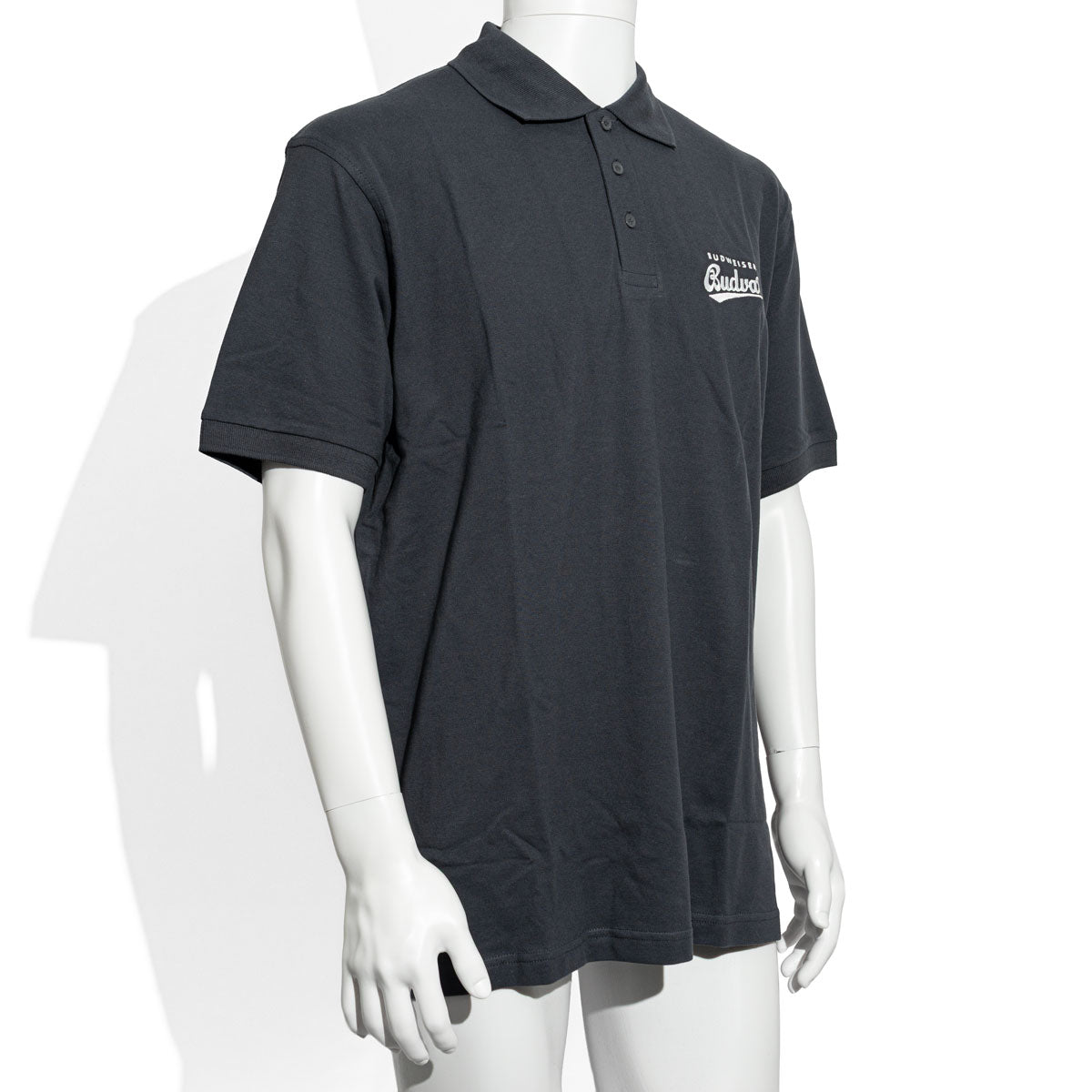 Chemise polo Budweiser taille XL Chemise de serveur Chemise de service Unisexe Gris/Noir – Vue 2