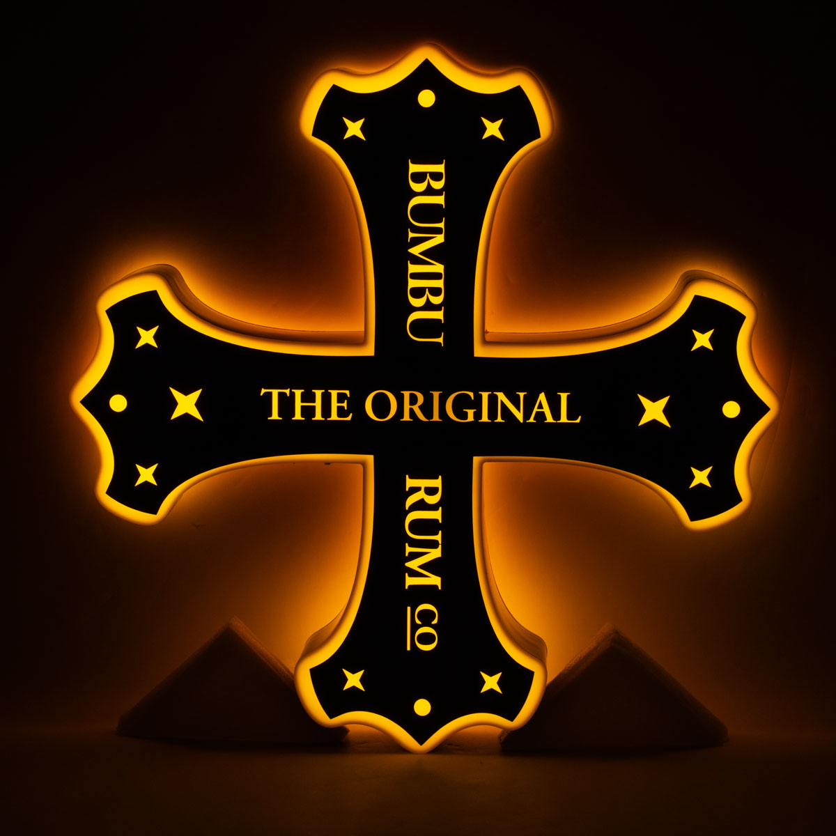 Bumbu Rum Enseigne lumineuse LED Publicité lumineuse Glorifier Croix Bouteille Lumière – Vue 2