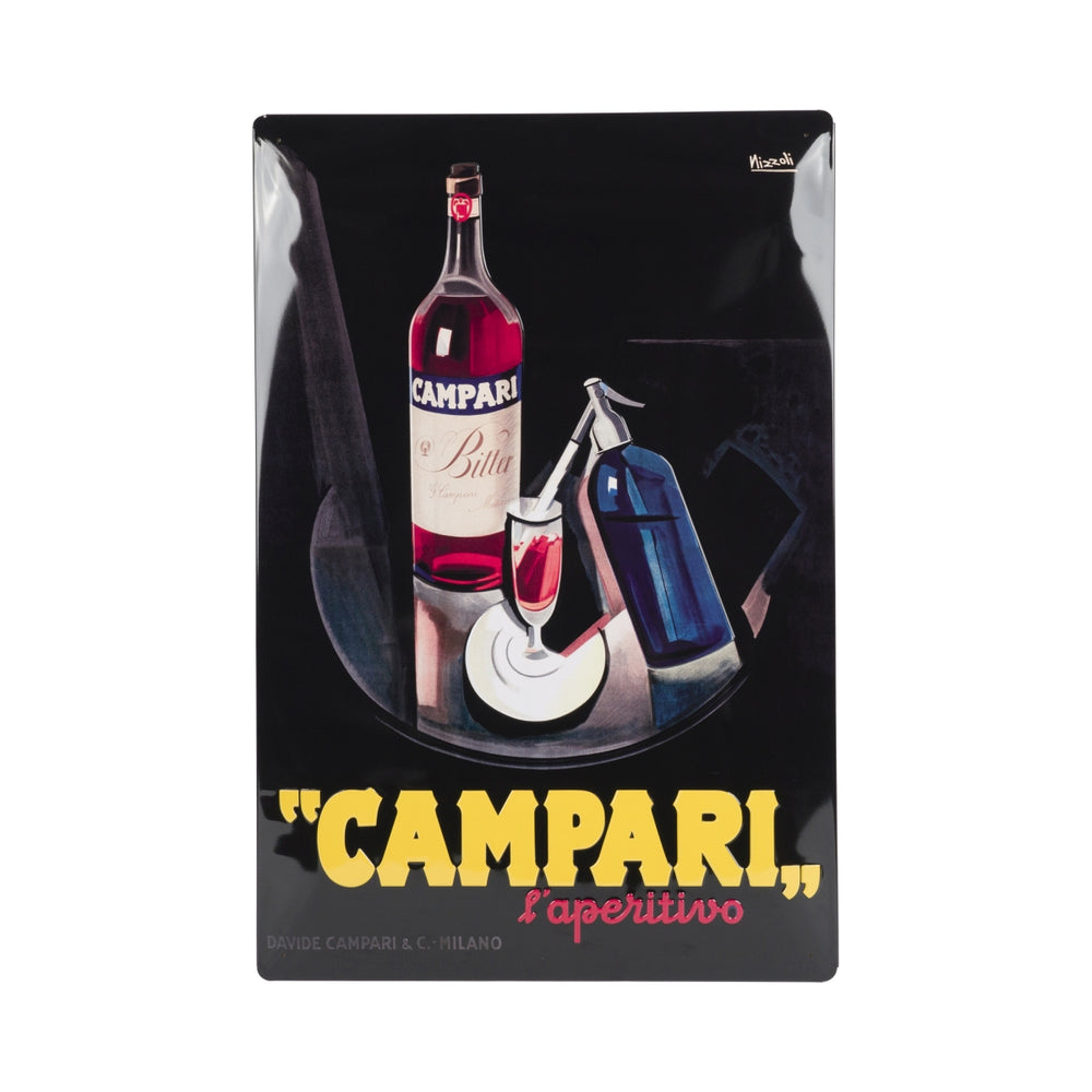 Campari plaque métallique vintage 60 x 40 cm Soda Spritz apéritif émail publicité murale