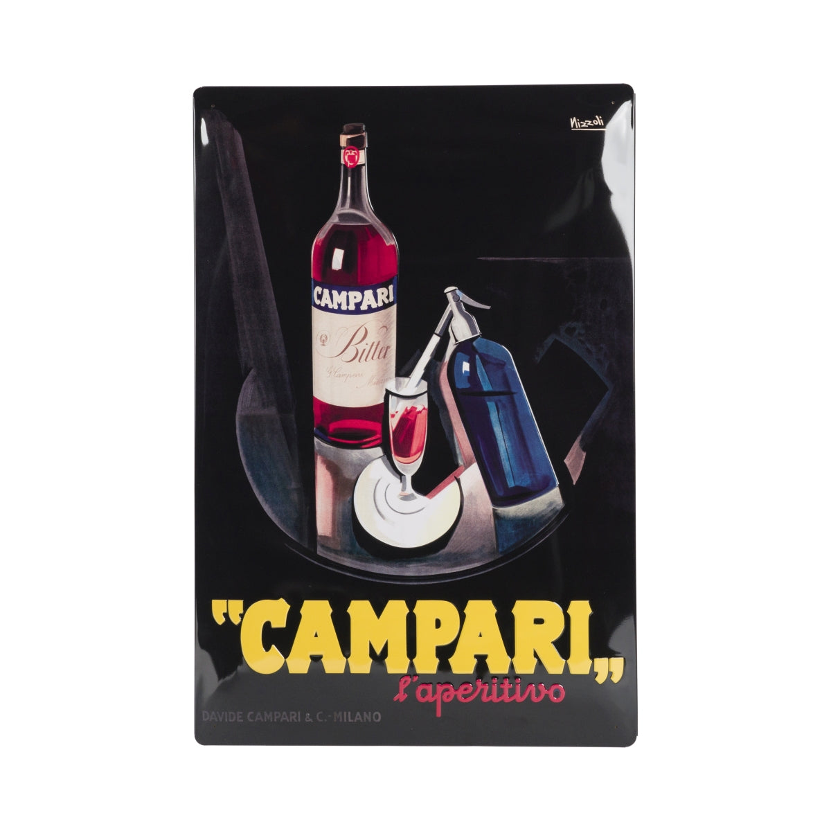 Campari plaque métallique vintage 60 x 40 cm Soda Spritz apéritif émail publicité murale – Vue 2