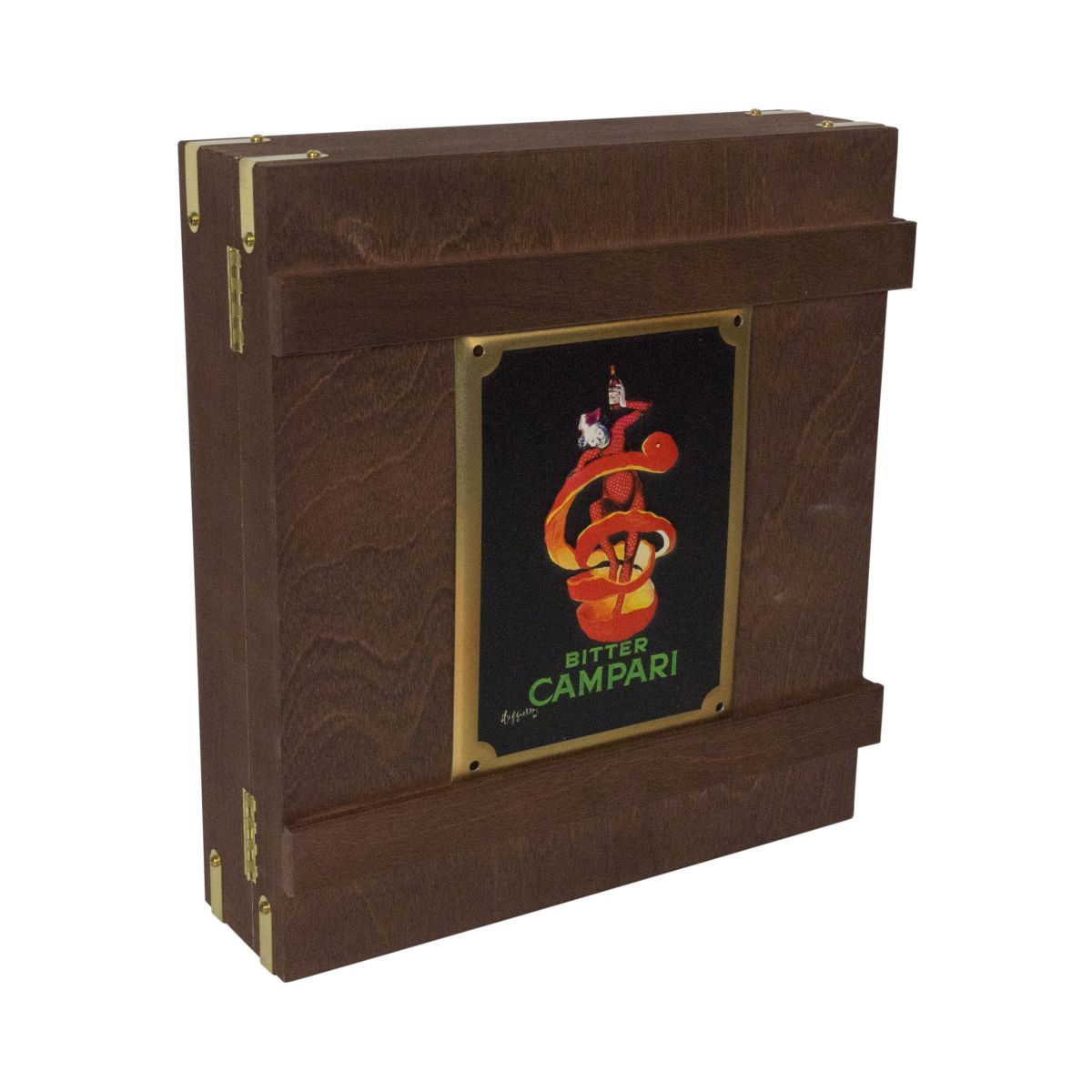 Caisse en bois Campari Boîte Campari amer 5 compartiments Motif journal Décoration Présentoir