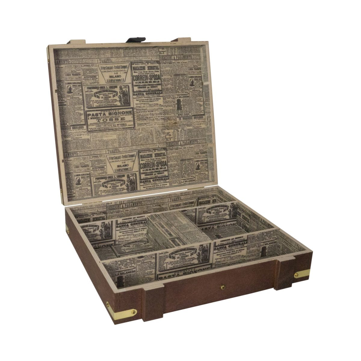 Caisse en bois Campari Boîte Campari amer 5 compartiments Motif journal Décoration Présentoir – Vue 3