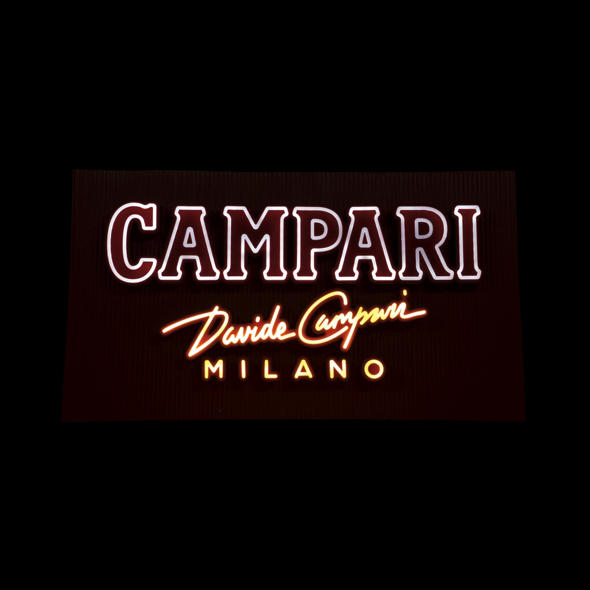 Enseigne lumineuse Campari Milano LED Panneau rouge Murale Style néon Davide Italy – Vue 2