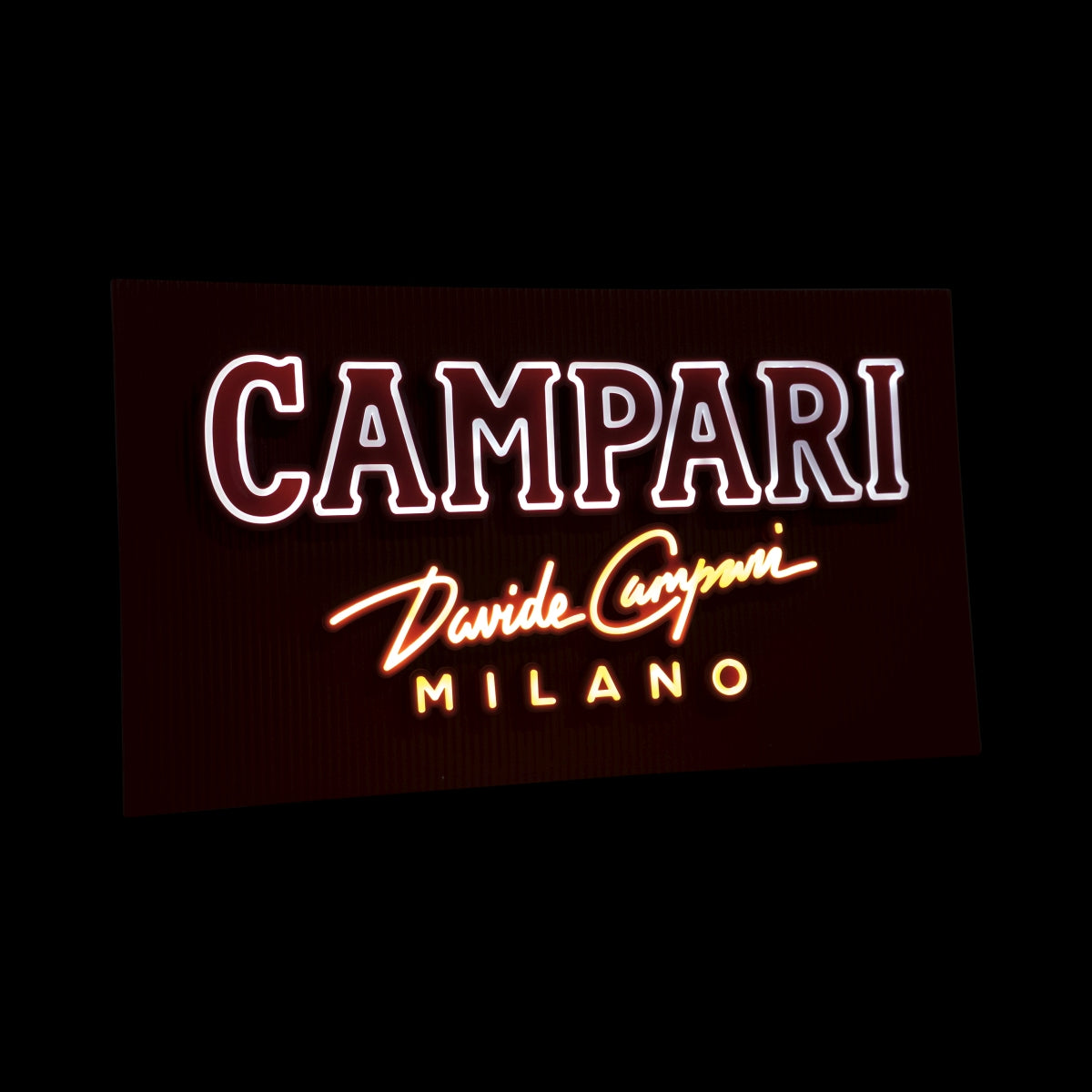 Enseigne lumineuse Campari Milano LED Panneau rouge Murale Style néon Davide Italy – Vue 3