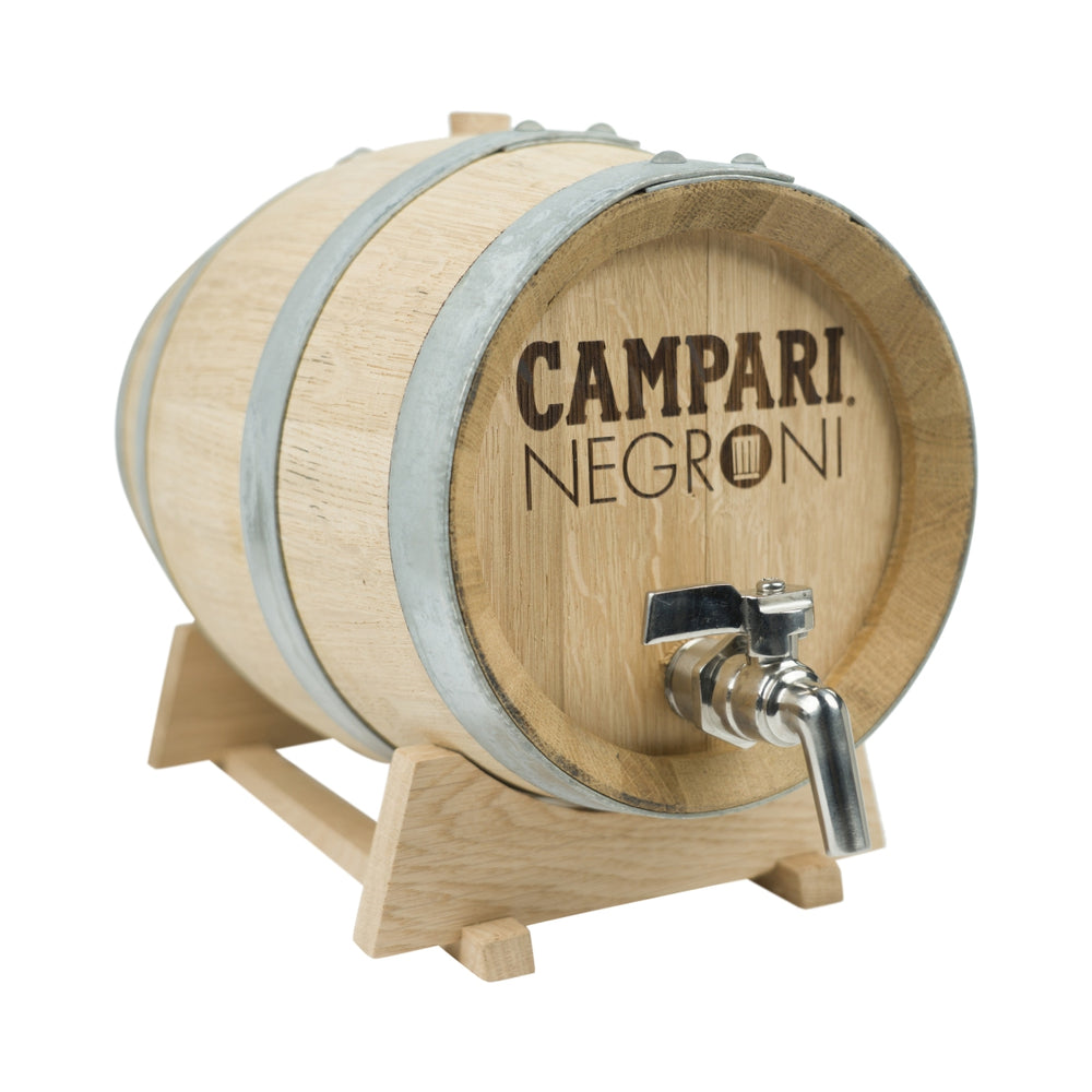Campari Negroni Fût à schnaps 5 l Fût en bois Robinet Cocktail Chêne vieilli Nature Bar