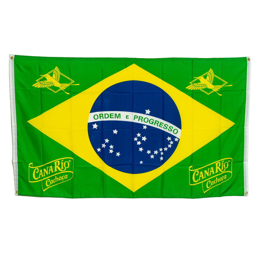 1 drapeau Canario Cachaca, motif Brésil, environ 180 x 150 cm, neuf