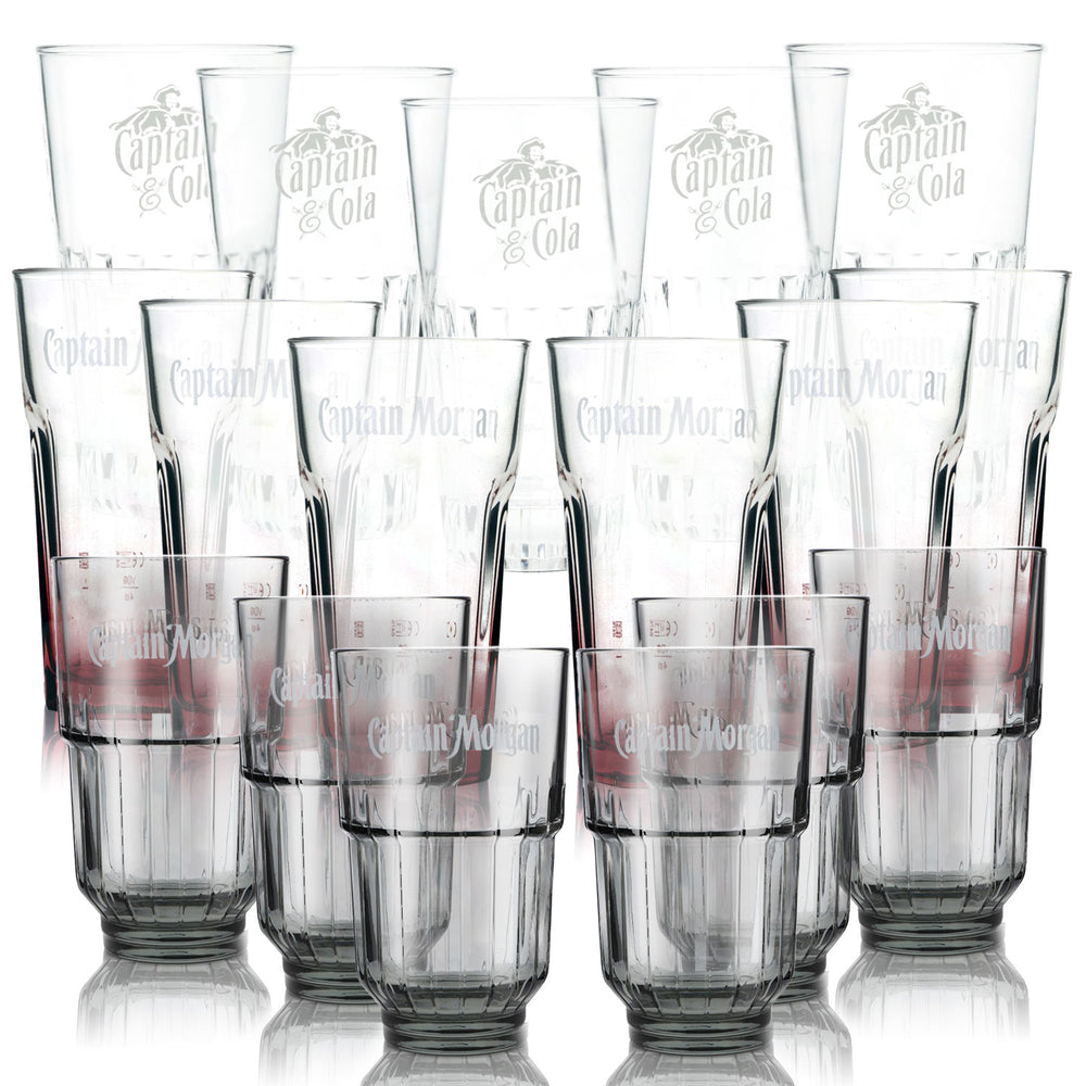 Ensemble Captain Morgan Bar Bundle Set II composé de 18 verres à long drink différents