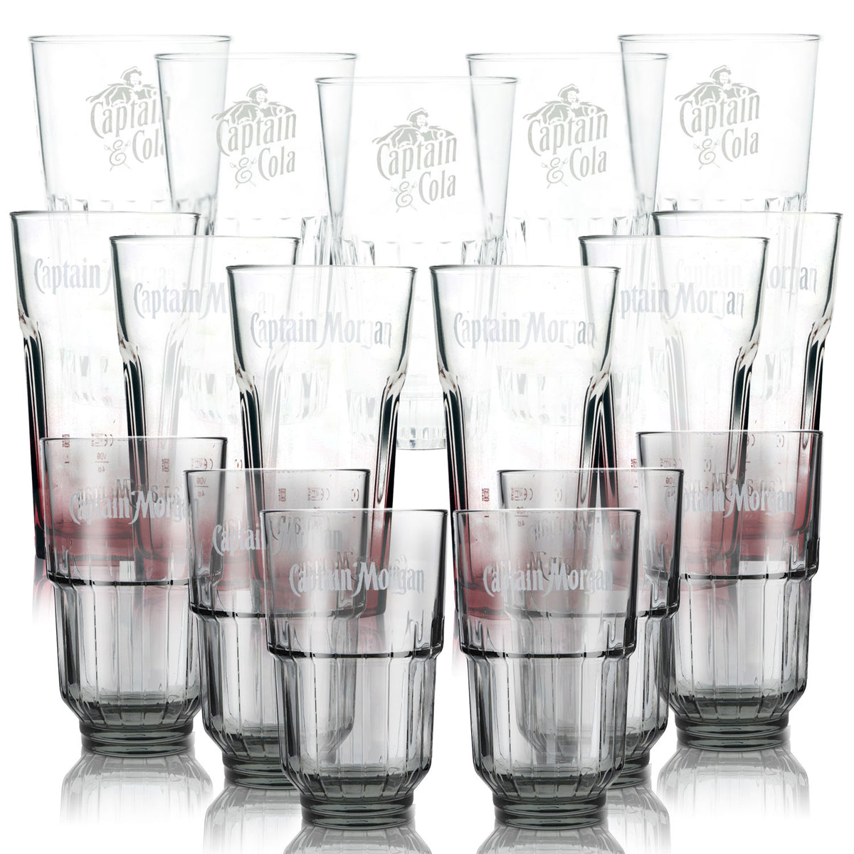 Ensemble Captain Morgan Bar Bundle Set II composé de 18 verres à long drink différents