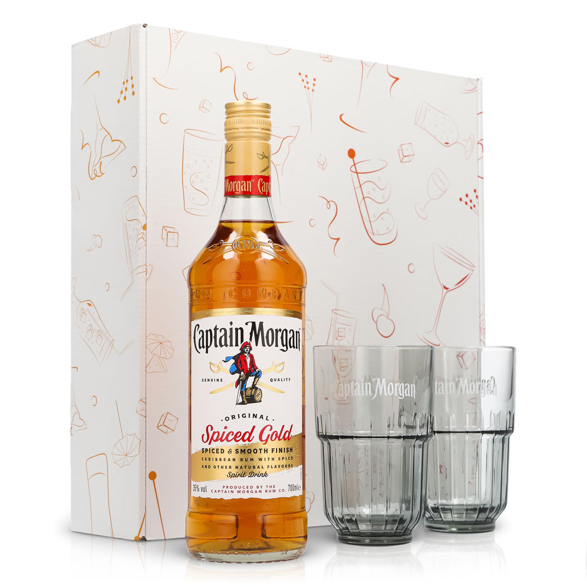 Coffrets cadeaux Captain Morgan blanc Verre à long drink Relief