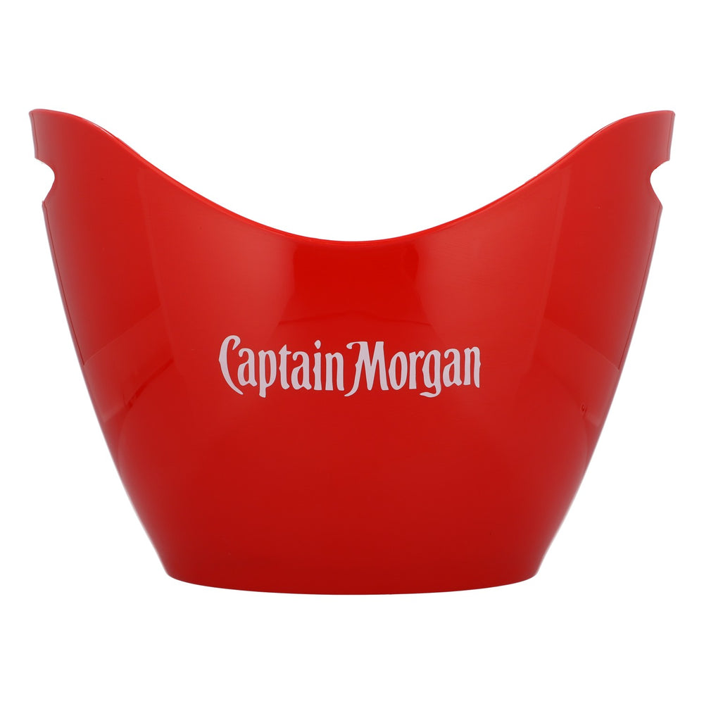 Refroidisseur à bouteille Captain Morgan Rum Seau à glace rouge avec logo blanc des deux côtés