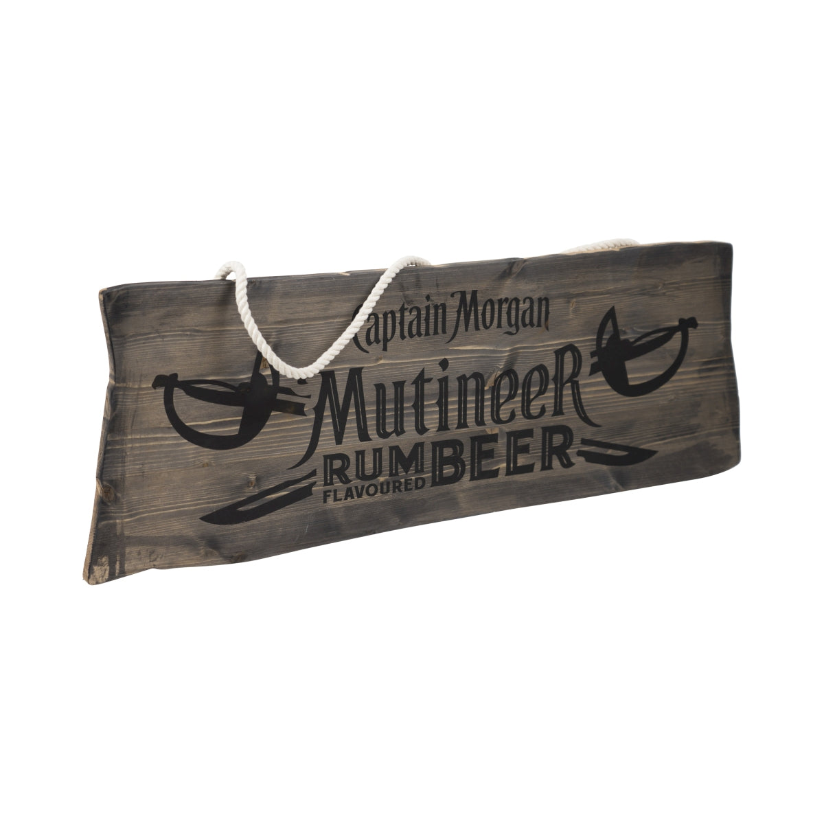 Capitaine Morgan Rhum Panneau 80x28cm en bois avec cordon « Mutineer » Décoration Bar à bière – Vue 3
