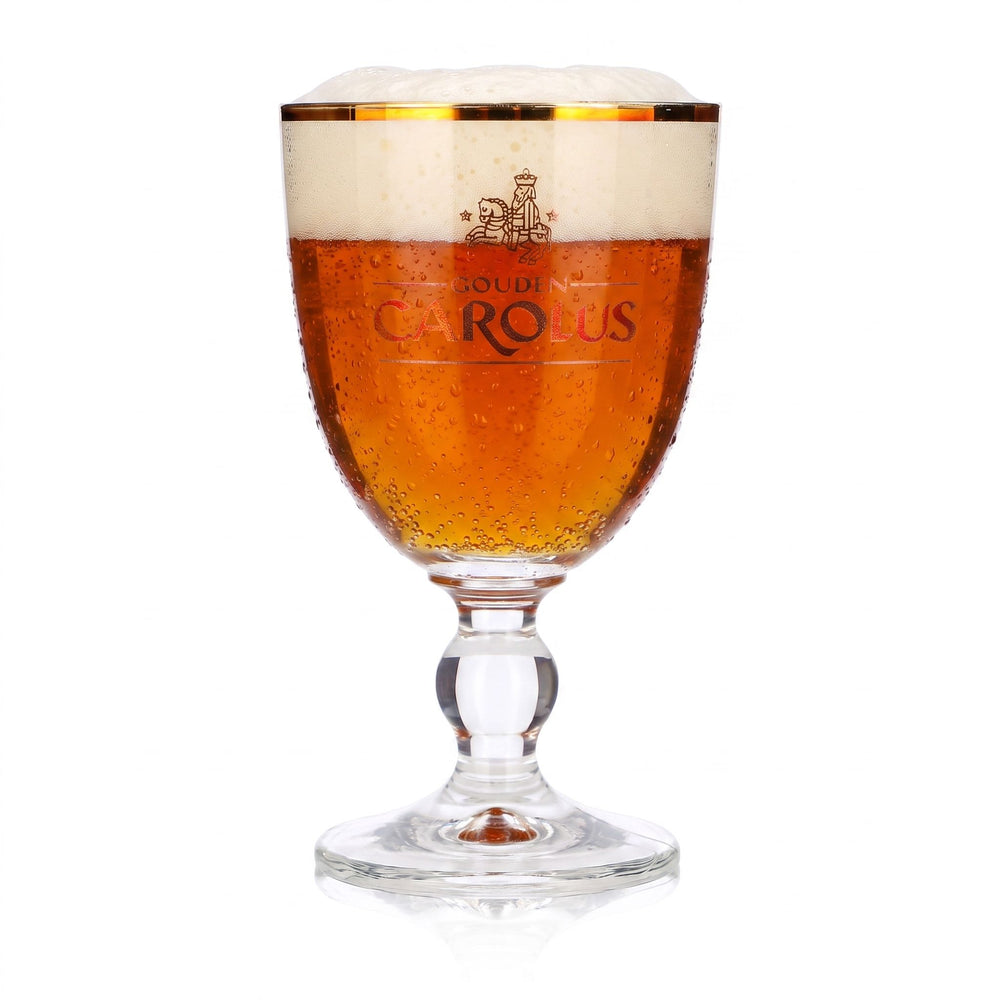 Verre à bière Carolus 0,25 l, forme tulipe, bord doré, Ritzenhoff