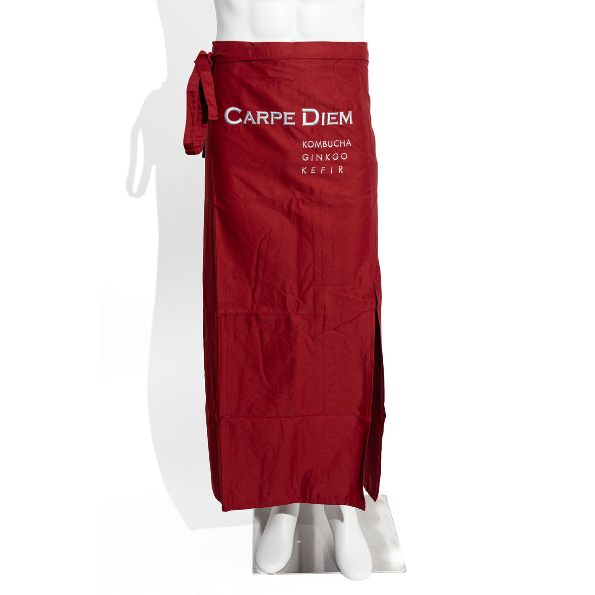 Tablier de serveur Carpe Diem Tablier de bistrot Tablier de cuisine long rouge « Logo devant »