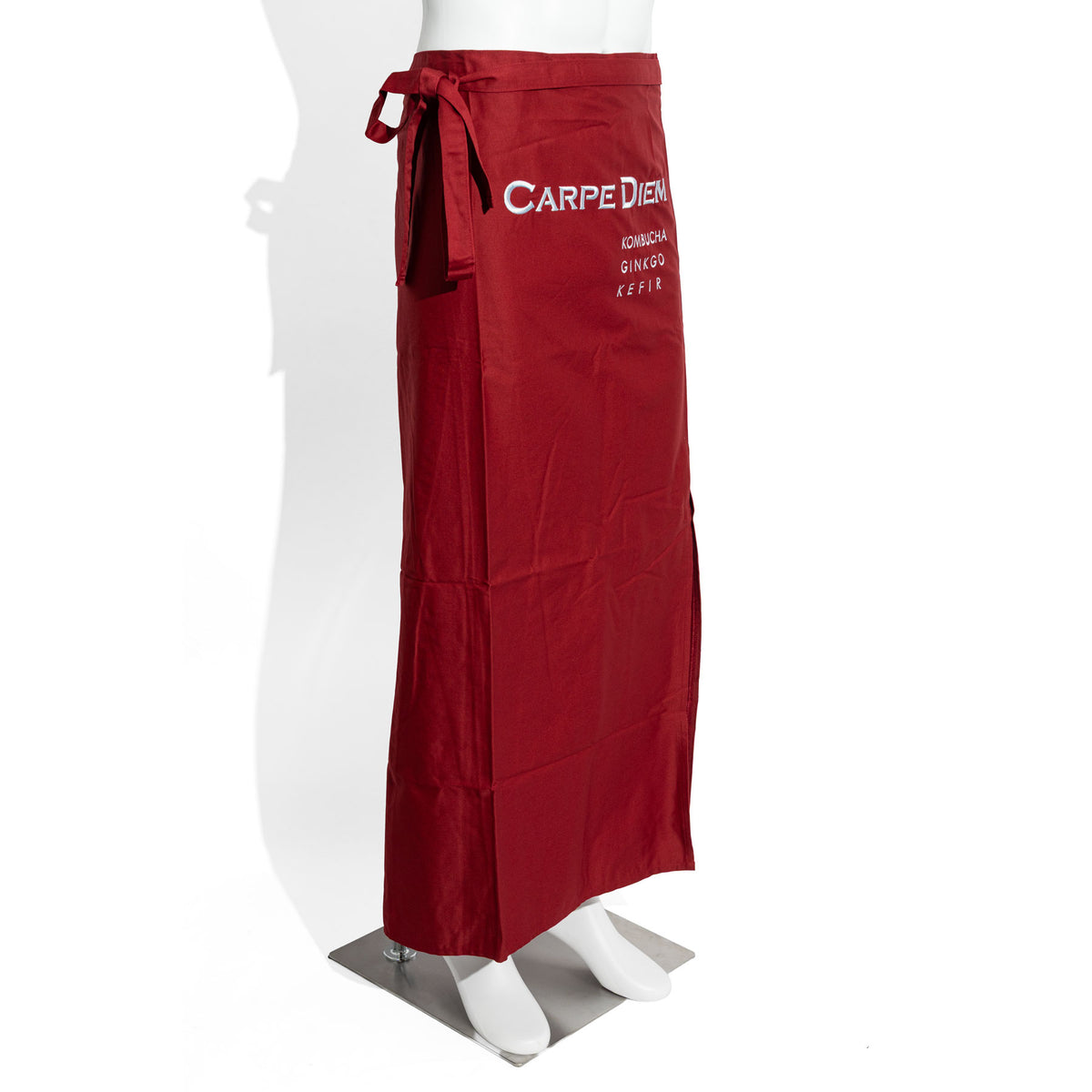 Tablier de serveur Carpe Diem Tablier de bistrot Tablier de cuisine long rouge « Logo devant » – Vue 2