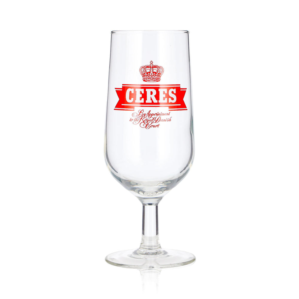 Verre à bière Ceres 0,3 l, forme coupe, logo rouge