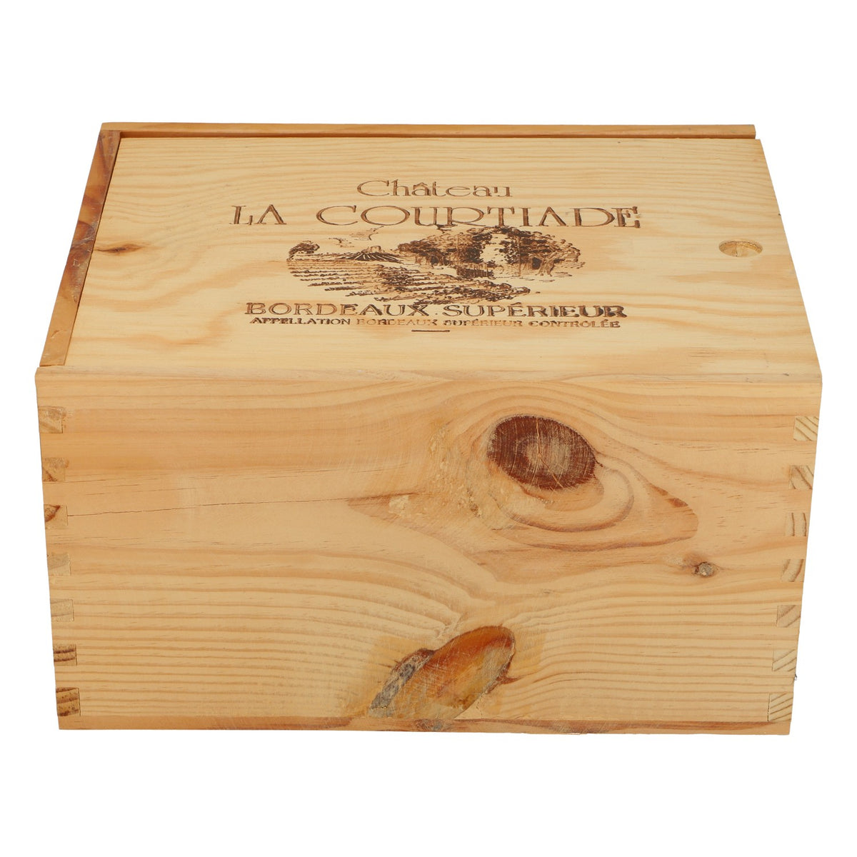 Caisse en bois pour vin Château La Courtiade 33 x 27 x 18,5 cm  Bordeaux Supérieur – Vue 2