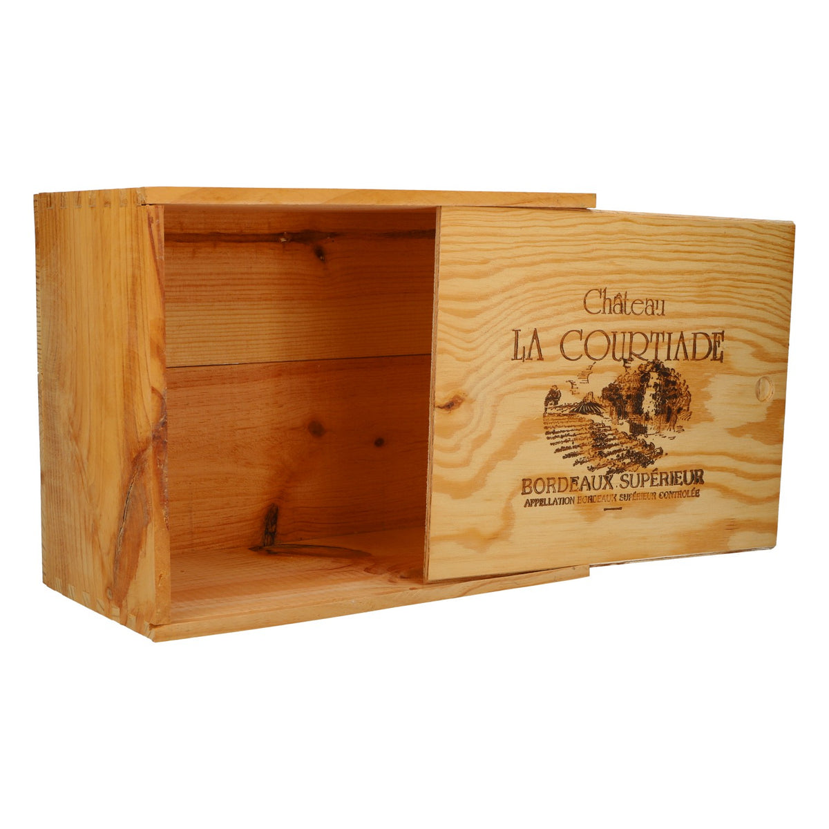 Caisse en bois pour vin Château La Courtiade 33 x 27 x 18,5 cm  Bordeaux Supérieur – Vue 4